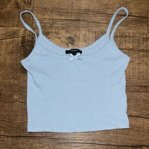 Coquette pastel blue bow tank